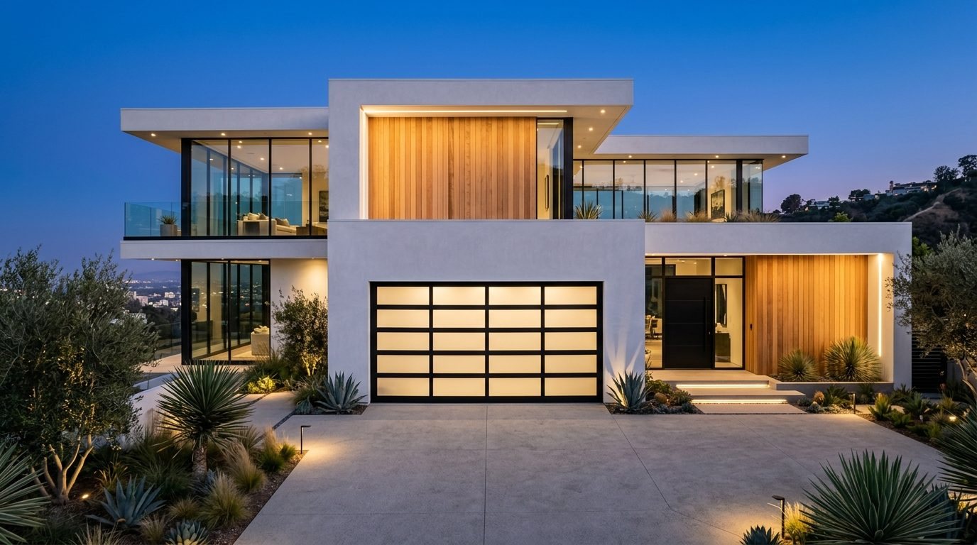Khoury Mobile Garage Door Repair Exterior Closed Garage Door at Twilight